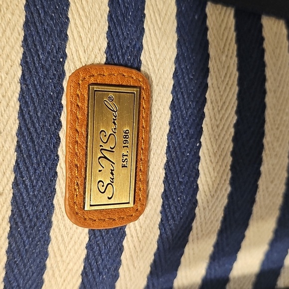 Navy and White Striped Tote Bag - Picture 2 of 14